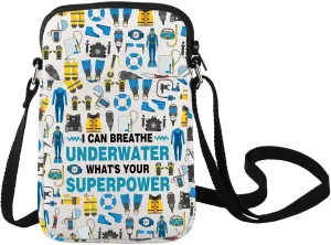 LEVLO Scuba Diving Crossbody Bag Diving Lover Gift I Can Breathe Underwater What's Your Superpower Shoulder Bag
