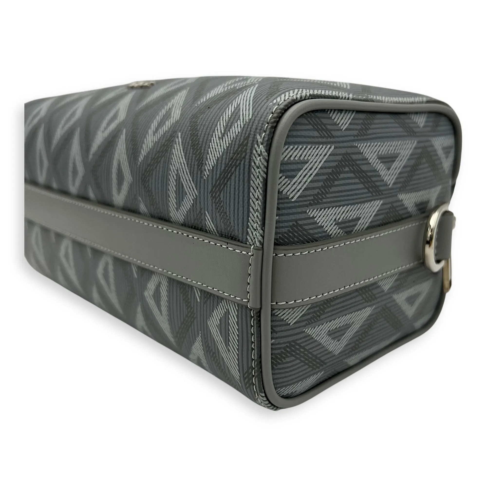 Lingot 22 Grey Crossbody Bag in Coated Canvas, Silver hardware