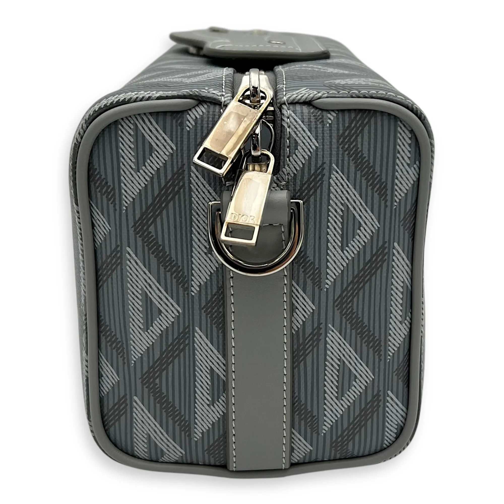 Lingot 22 Grey Crossbody Bag in Coated Canvas, Silver hardware