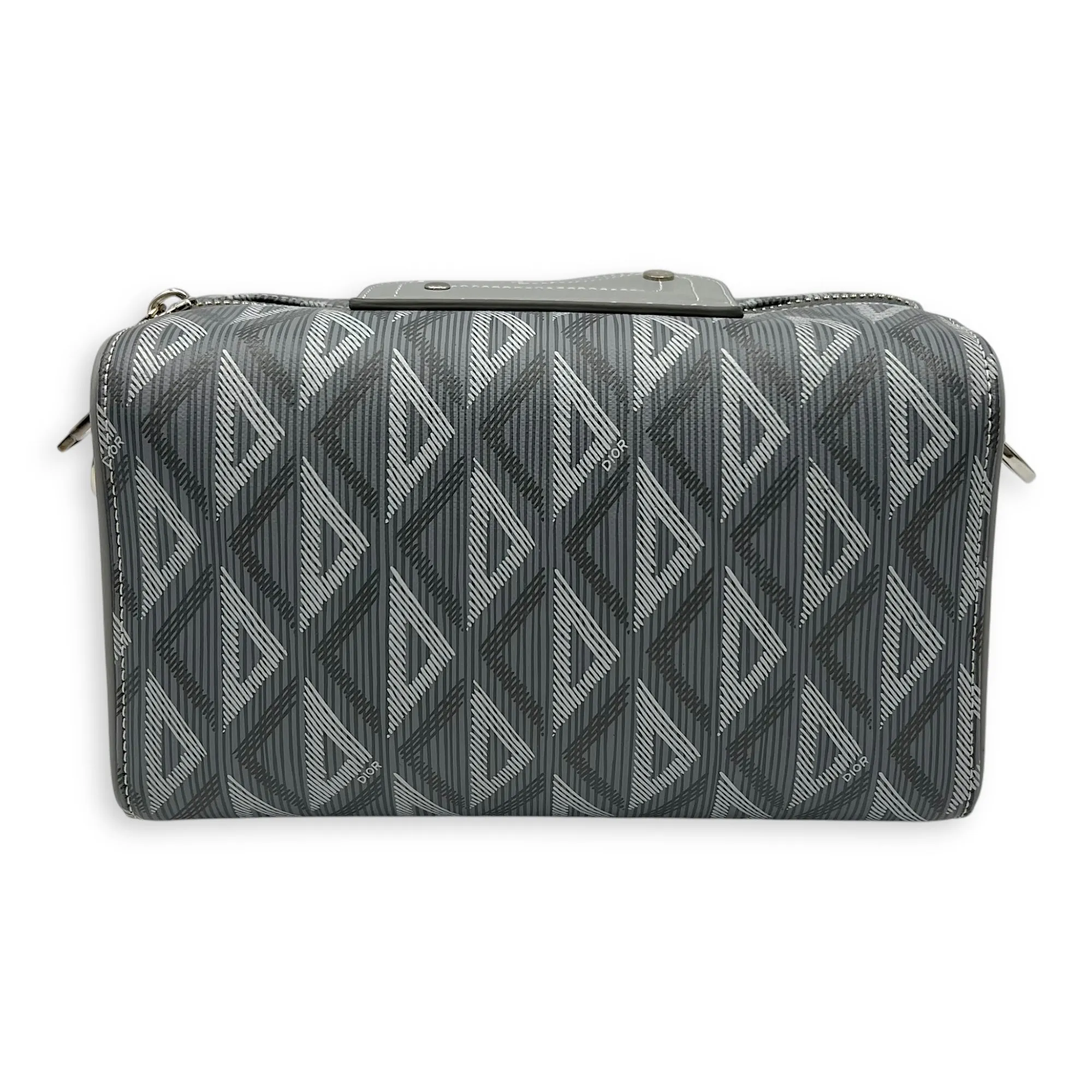 Lingot 22 Grey Crossbody Bag in Coated Canvas, Silver hardware