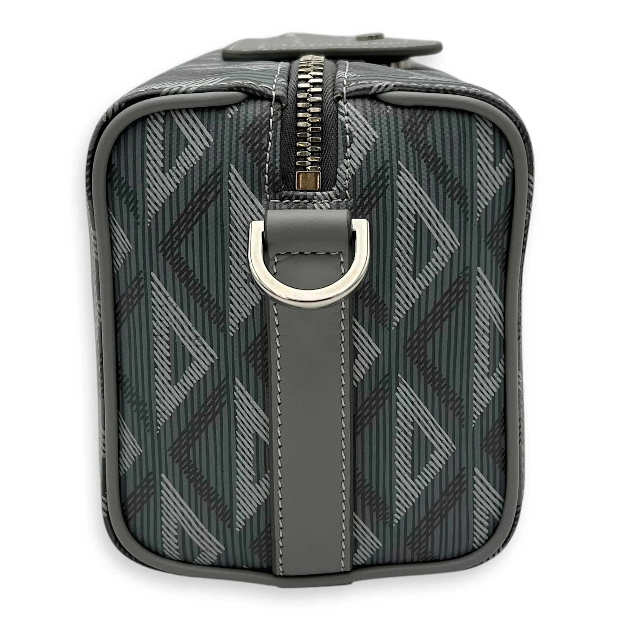 Lingot 22 Grey Crossbody Bag in Coated Canvas, Silver hardware
