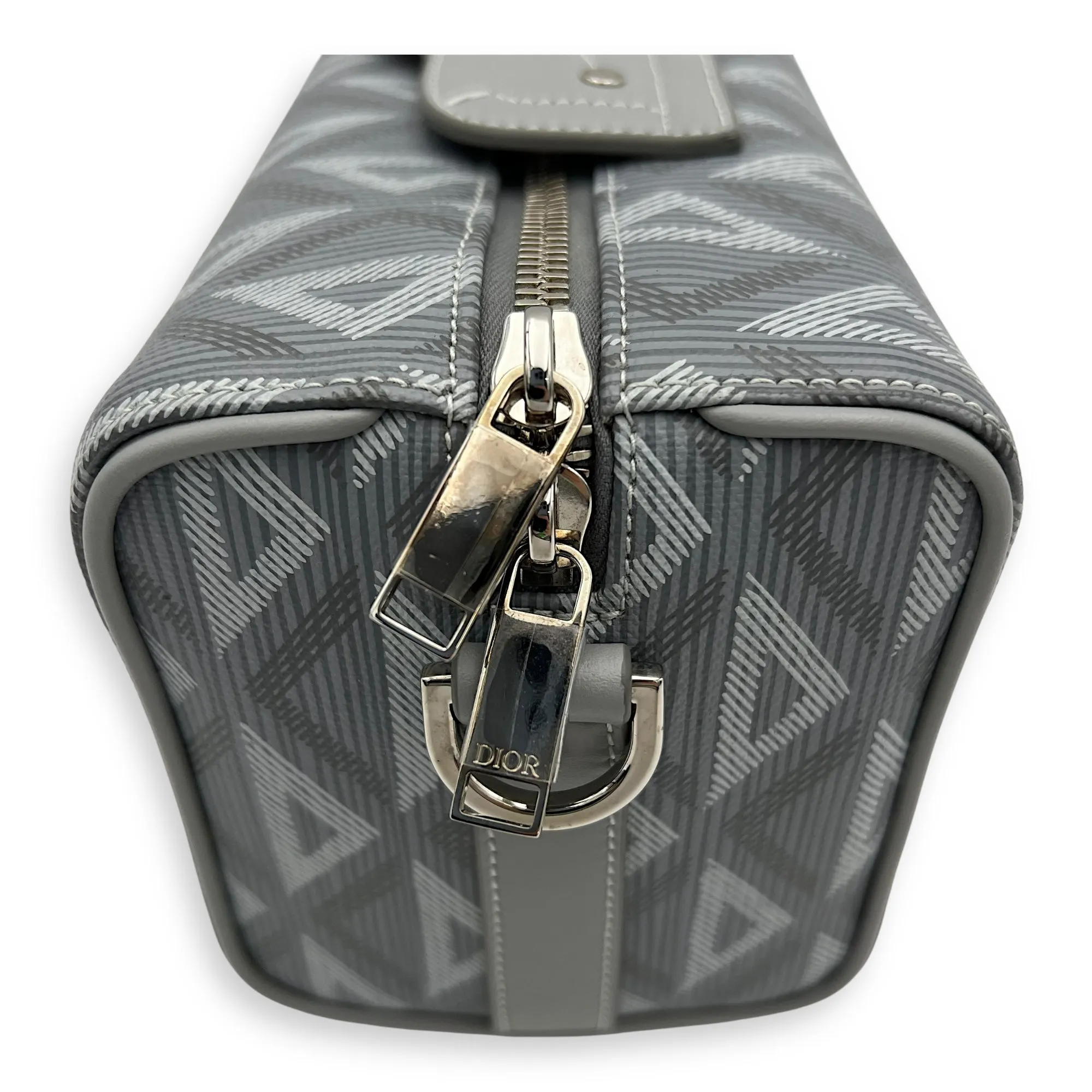 Lingot 22 Grey Crossbody Bag in Coated Canvas, Silver hardware