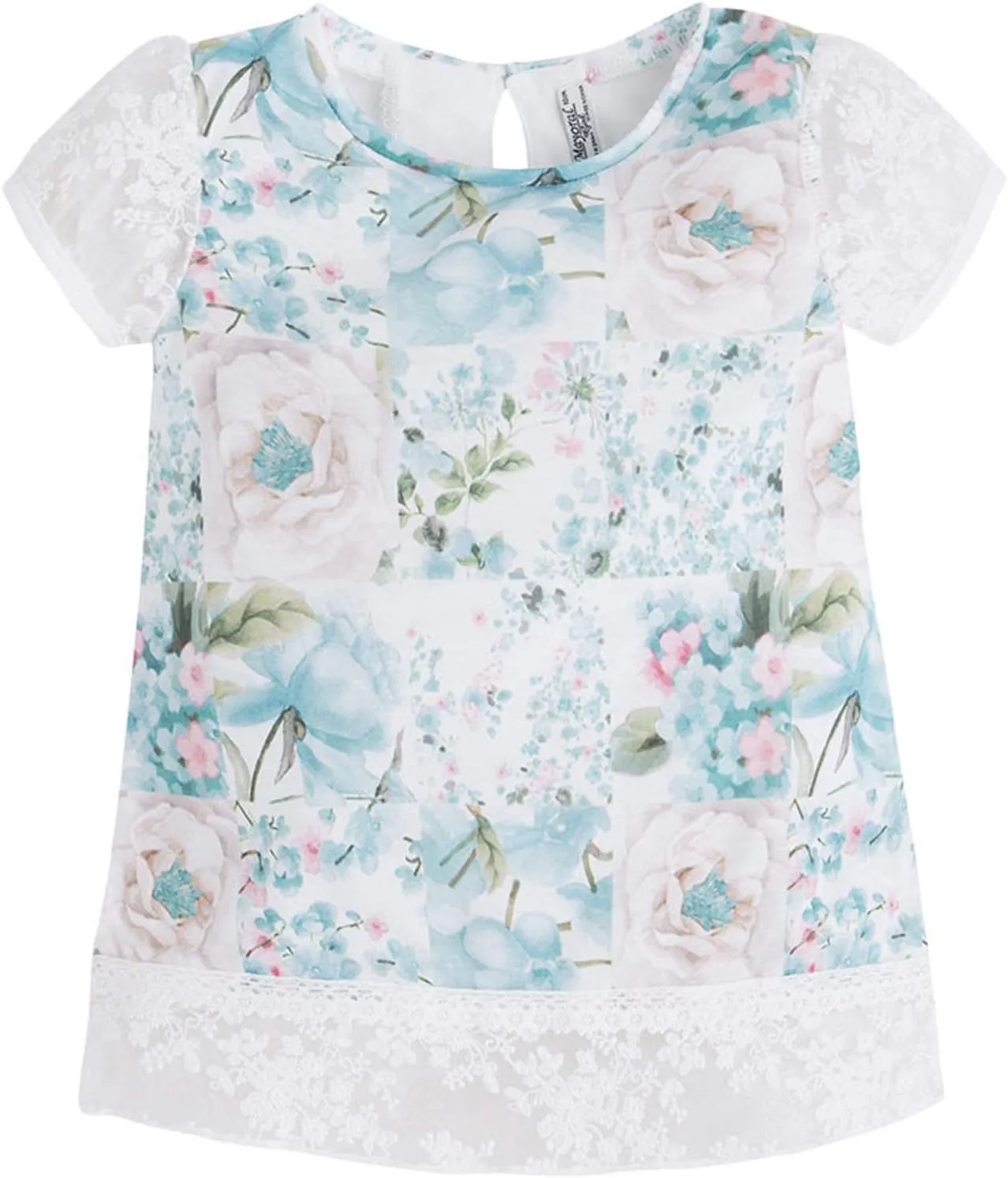 Little Girls 2T-9 Floral Print Lace-Sleeve Blouse Shirt/Top