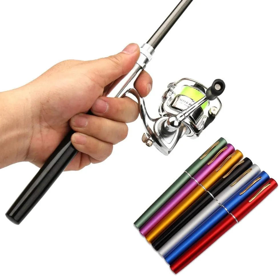 Lixada Fishing Rod Reel Combo Mini Pen Fishing Pole Kit Telescopic Fishing Rod Spinning Reel Combo Kit