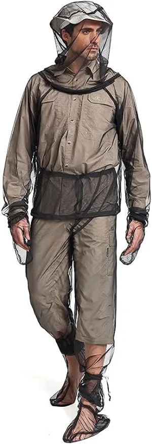 Lixada Mesh Suit Jacket Pants Mitt Socks Sets Unisex Ultra-fine Net Mesh Clothing w/Carry Pouch for Fishing Hunting Camping