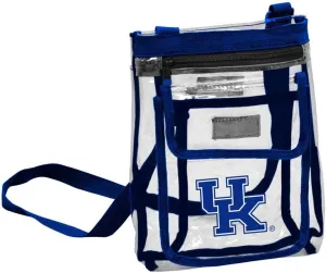 Logo Brands NCAA Kentucky Wildcats Gameday Clear Crossbody Bag - Stadium Approved, Adjustable Strap, Two Pockets, Front Zipper Pocket