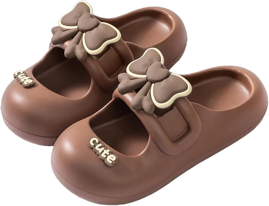 Loizziuy Women's Summer Bowknot Slipper House Slippers Anti-Slip Indoor Outdoor Sandals for All Seasons