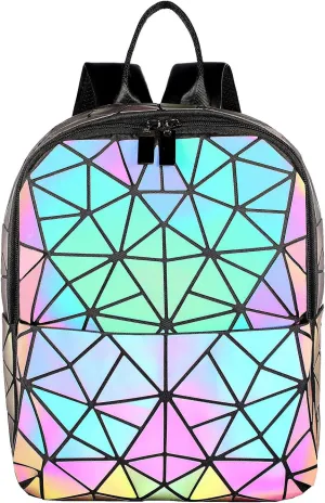 LOVEVOOK Geometric Luminous Purses and Handbags for Women Holographic Reflective Crossbody Bag Wallet