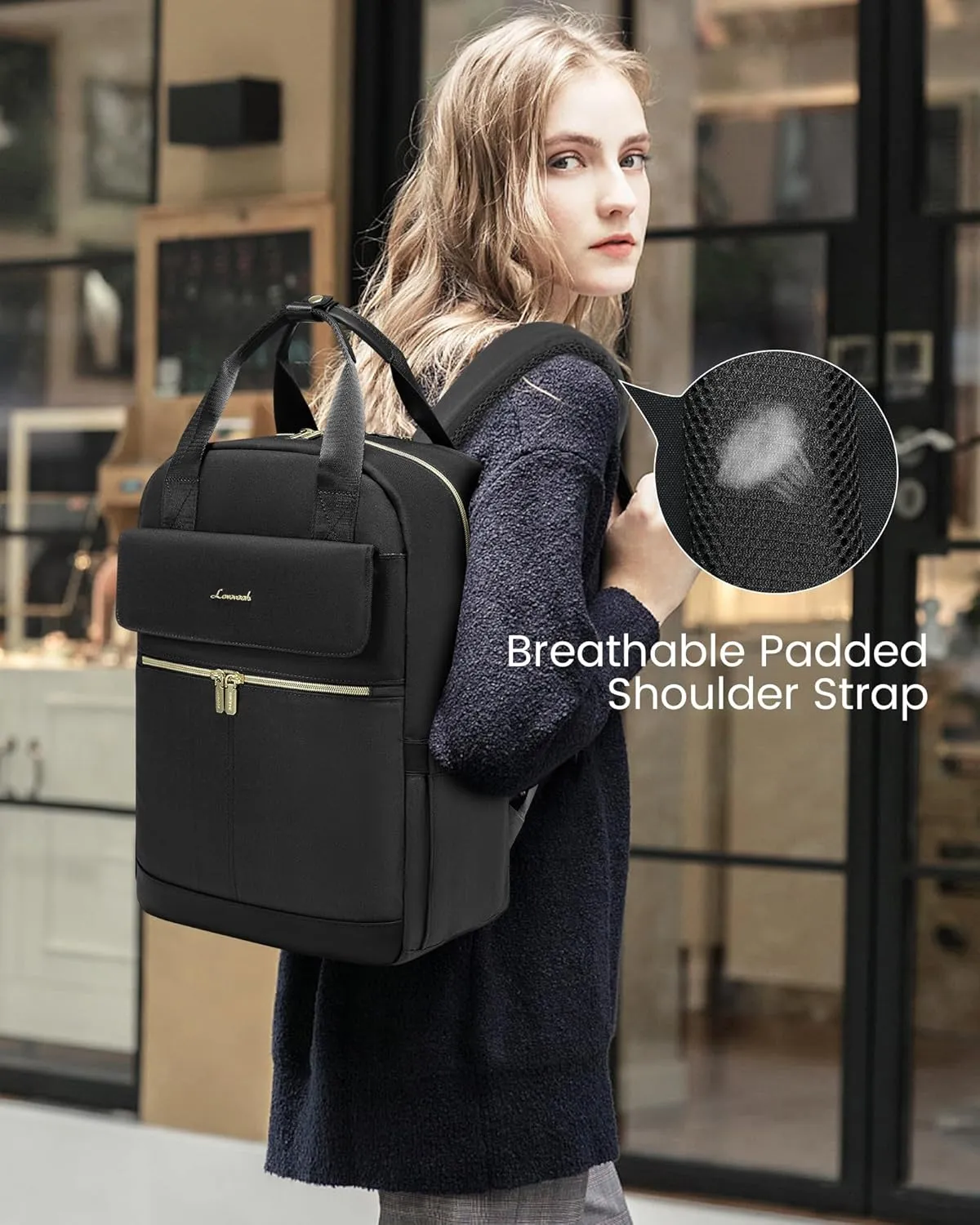LOVEVOOK Laptop Backpack for Women, 15.6inch Laptop Bag with USB Port, Waterproof Travel Work Backpack Purse, Anti-Theft Backpacks Casual Computer Daypack Nurse Teacher Bag