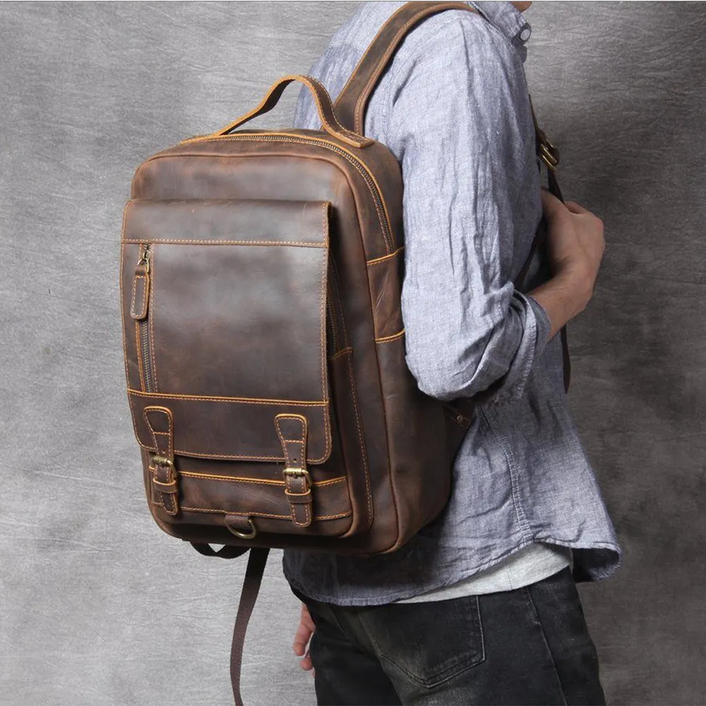 Lucien - Brown Leather Backpacks
