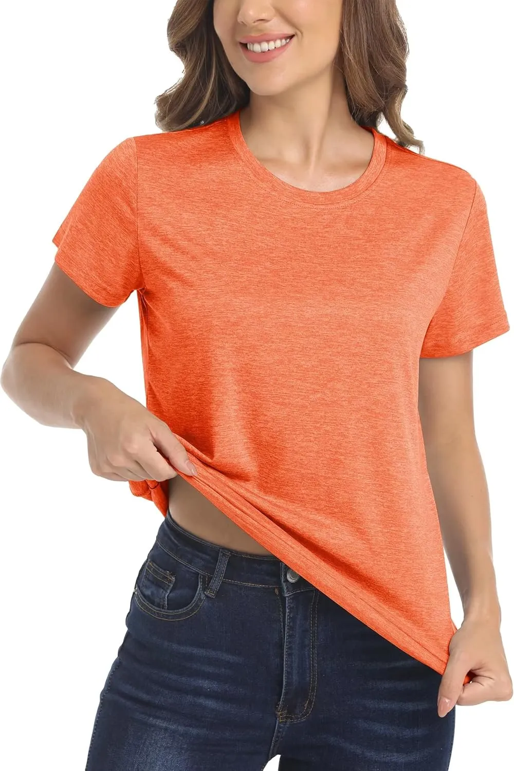 MAGCOMSEN Women's Short Sleeve Quick Dry T-Shirts Wicking Moisture Workout Athletic Running Shirts