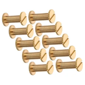 MAGICLULU 10pcs Metal Locking Screws for Leather Craft Rivet Screws Threaded Nails
