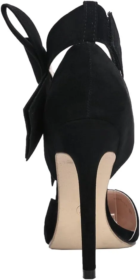 MAIERNISI JESSI Women's Pointy Toe High Heel Stiletto Big Bowknot Pumps