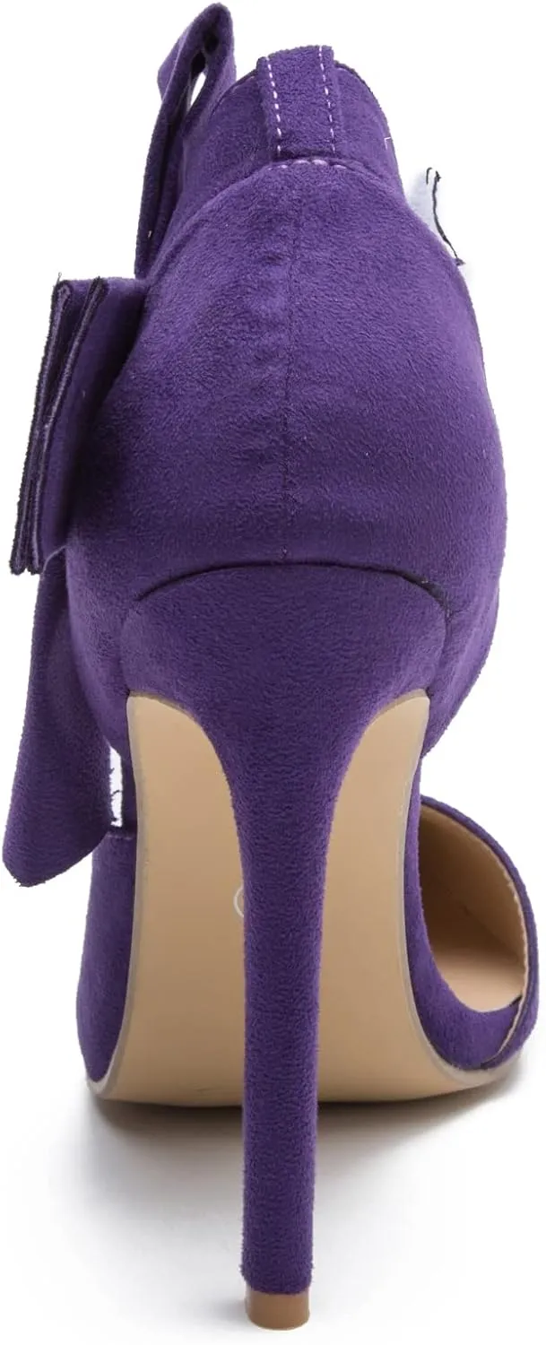 MAIERNISI JESSI Women's Pointy Toe High Heel Stiletto Big Bowknot Pumps