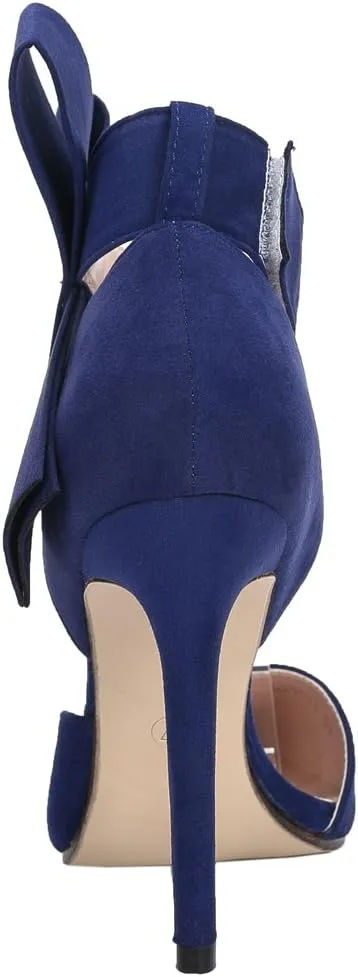 MAIERNISI JESSI Women's Pointy Toe High Heel Stiletto Big Bowknot Pumps