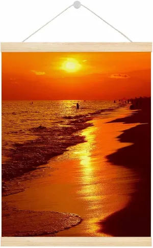 Malquwr Poster Sea Landscape 16X24 Inch Wall Art Poster Beach Summer Sunset for Dorm Home Office Classroom
