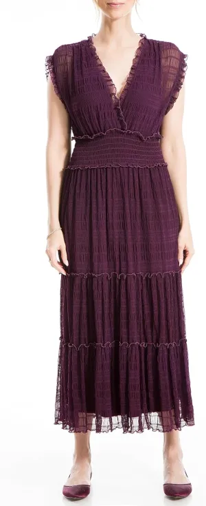 Max Studio Women's Short Sleeve Maxi Mesh Dress