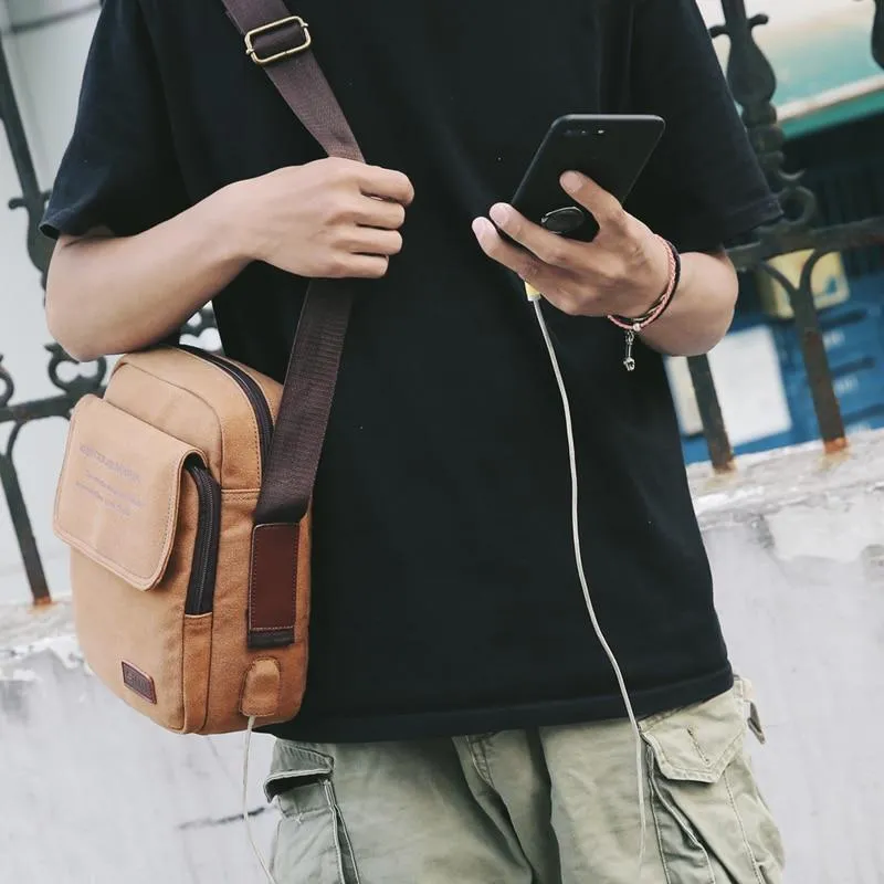 Men Canvas Shoulder Crossbody Bag