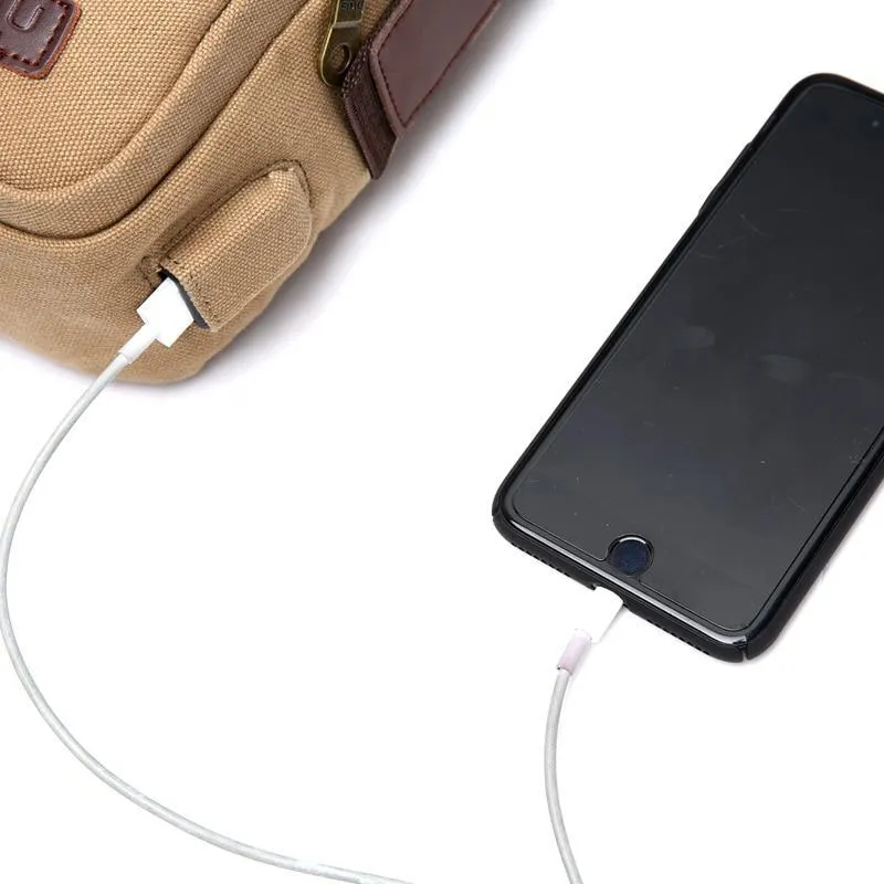 Men Canvas Shoulder Crossbody Bag