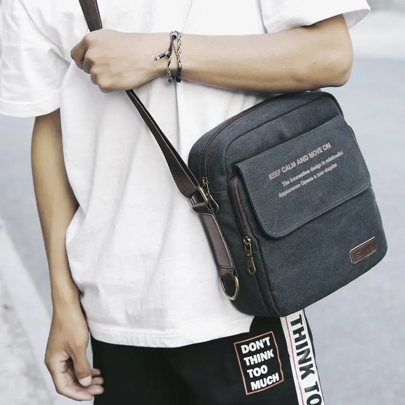Men Canvas Shoulder Crossbody Bag