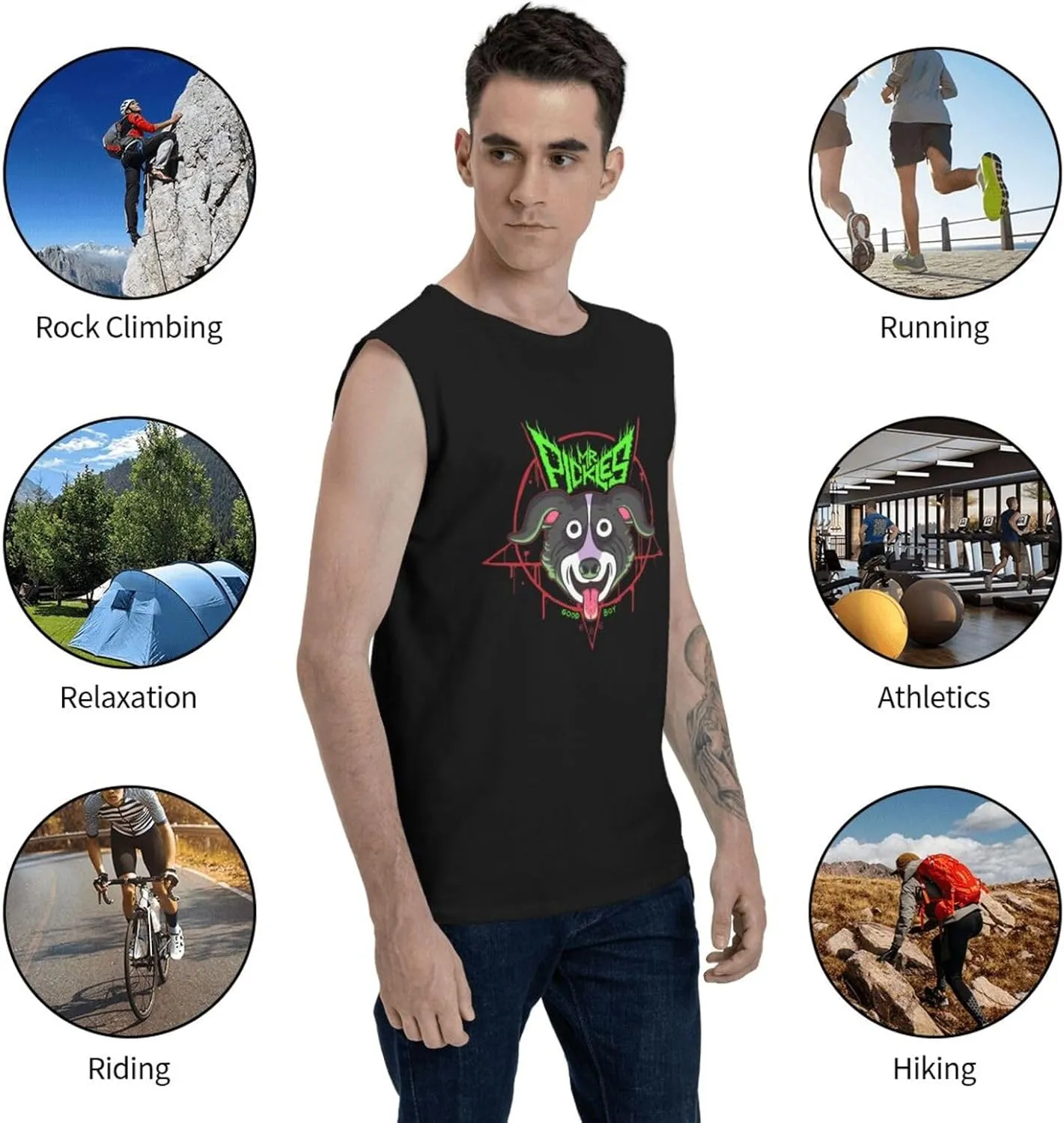 Men Muscle Quick Dry Tank Top Sleeveless Undershirt for Sports Bodybuilding