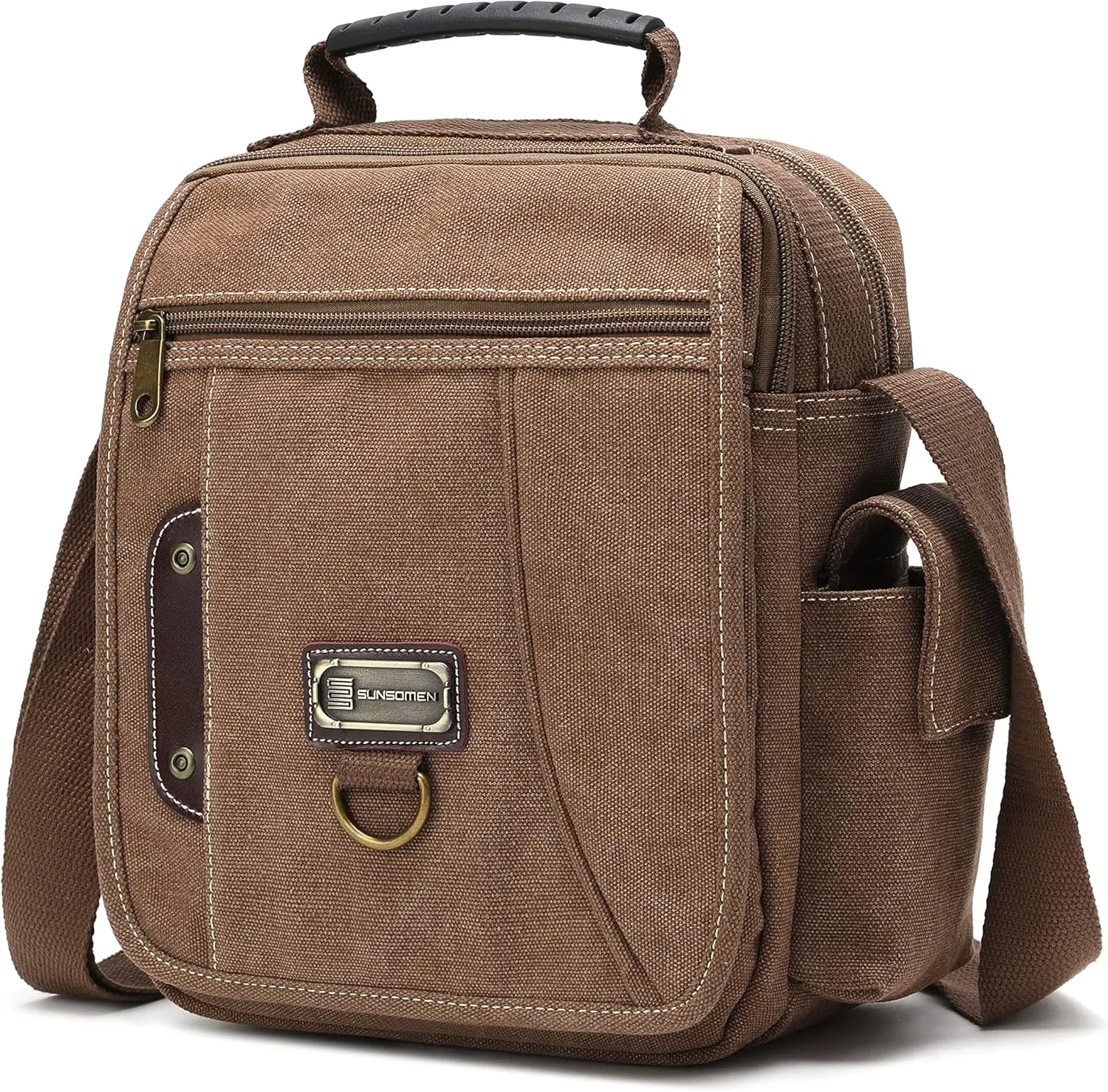 Men's Canvas Crossbody Messenger Bag - Small, Shoulder, Travel, Work Bag