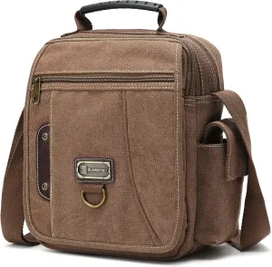 Men's Canvas Crossbody Messenger Bag - Small, Shoulder, Travel, Work Bag