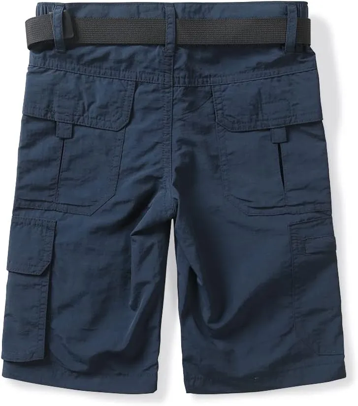 Men's Cargo Hiking Shorts Boys Quick Dry Lightweight Relaxed Fit Casual Outdoor Shorts