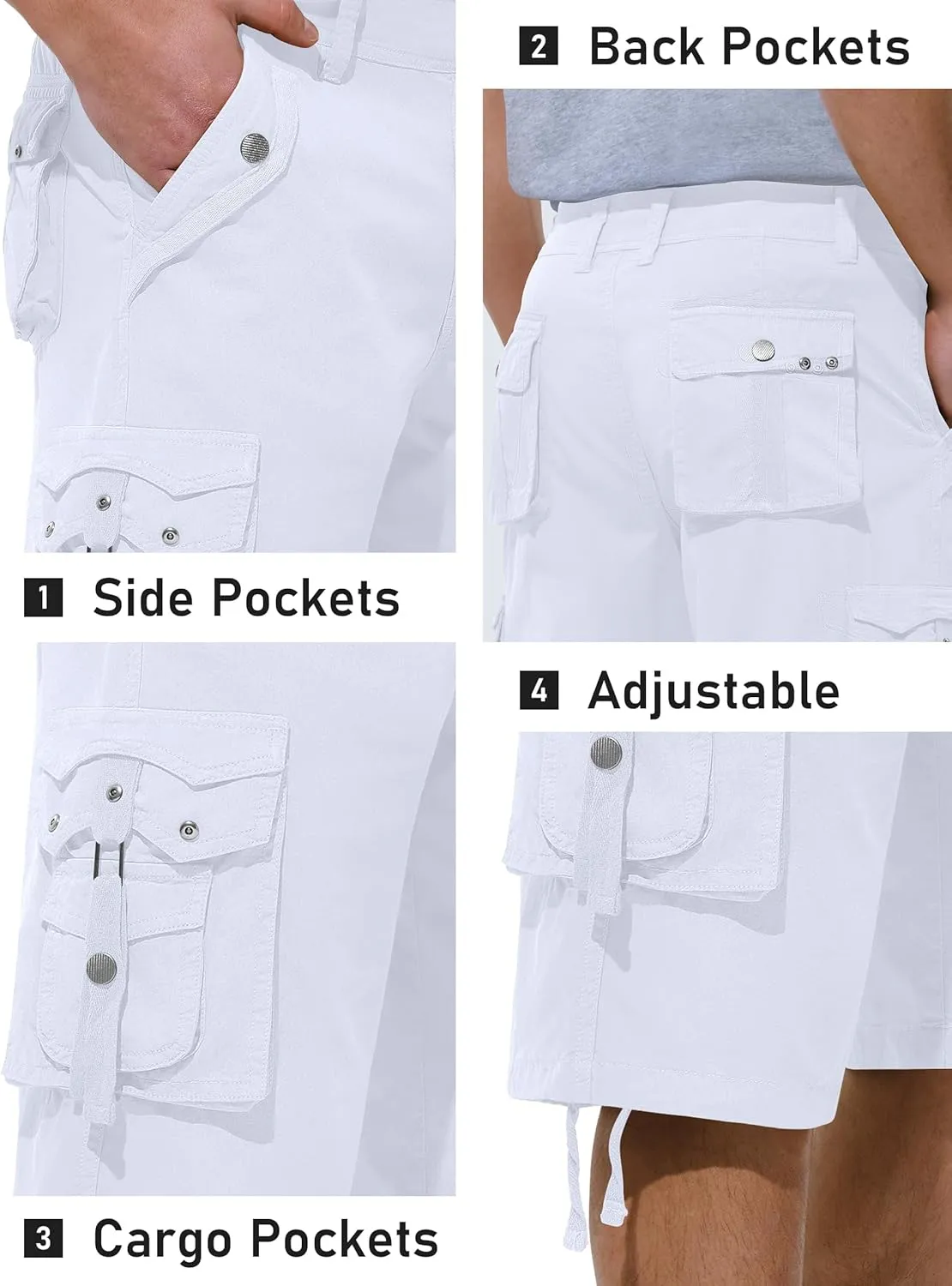 Mens Cargo Shorts Casual Shorts Hiking Shorts Below Knee Relaxed Fit Multi Pockets Running Joggers Outdoor Mens Shorts