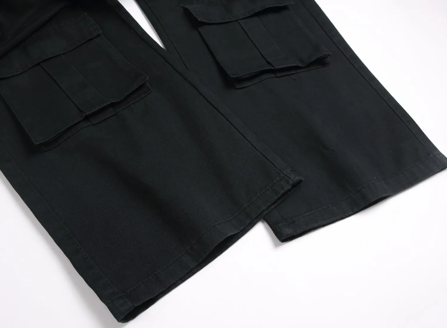 Mens Casual Cargo Pants Baggy Fit Multiple Pockets Loose Wide Leg Streetwear Trousers