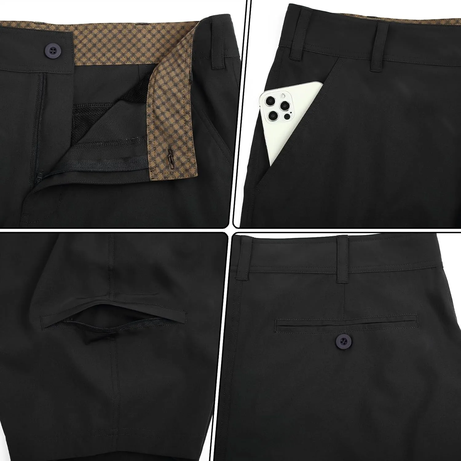 Men's Golf Shorts Quick Dry Lightweight Stretch Casual Shorts for Outdoor Hiking
