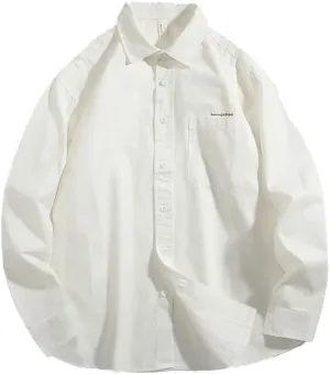 Men's Long Sleeves Casual Shirts Breathable Cotton Solid Relaxed Fit Shirts