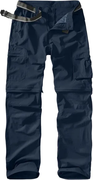 Men's Outdoor Quick Dry Convertible Lightweight Hiking Fishing Zip Off Safari Trousers