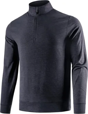 Men's Quarter Zip Long Sleeve Soft Shirt - Quick Dry Performance Lightweight Running Athletic Casual Pullover