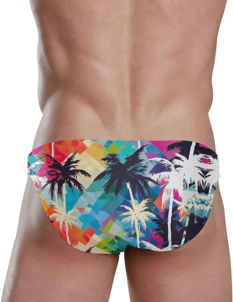 Men's Sexy Bikini Swimsuit Swimwear Quick Dry Print Briefs