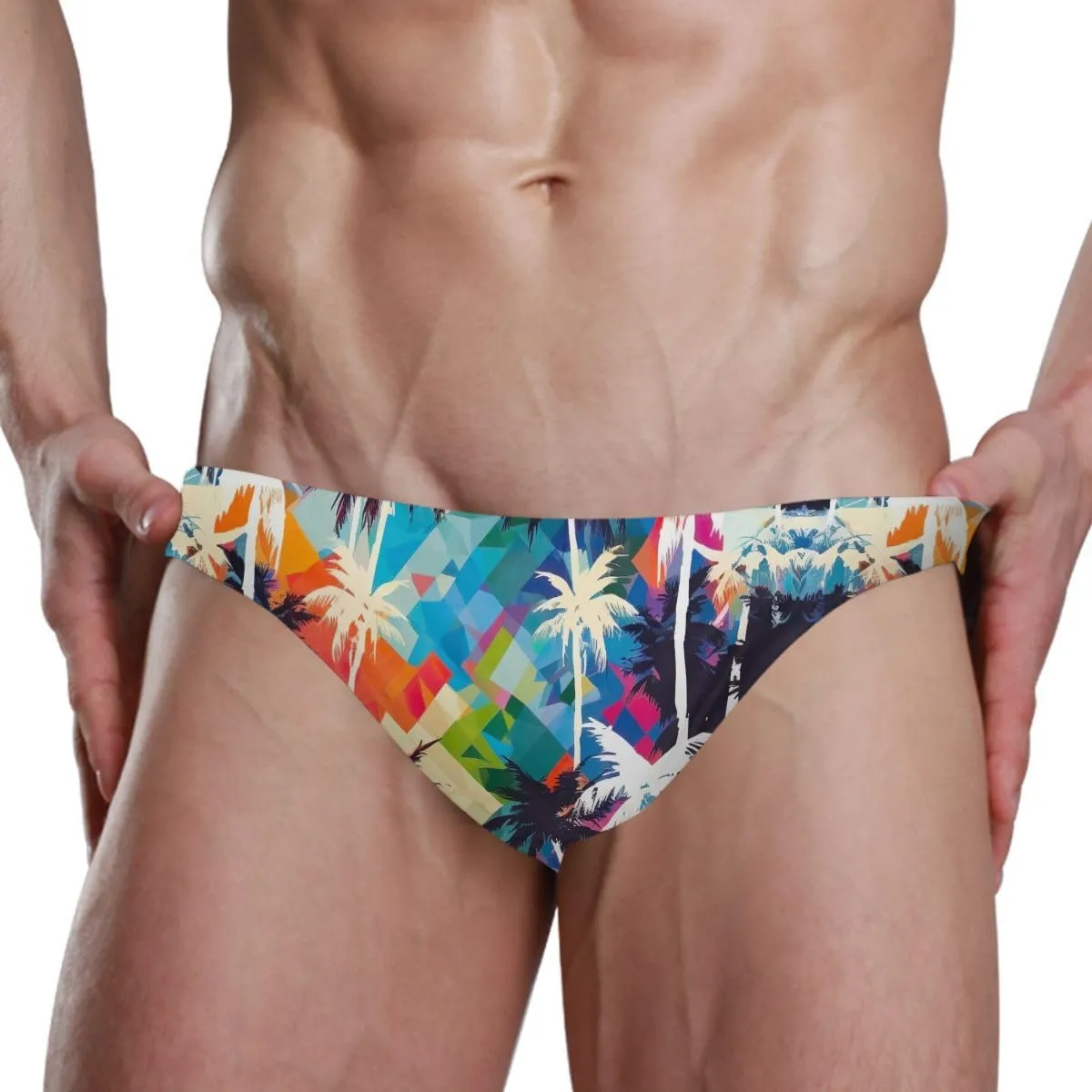 Men's Sexy Bikini Swimsuit Swimwear Quick Dry Print Briefs