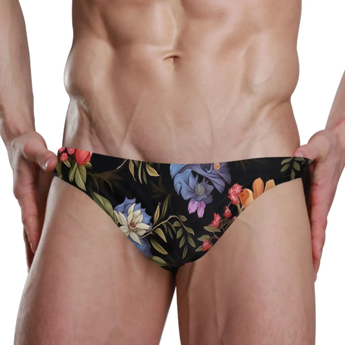 Men's Sexy Bikini Swimsuit Swimwear Quick Dry Print Briefs