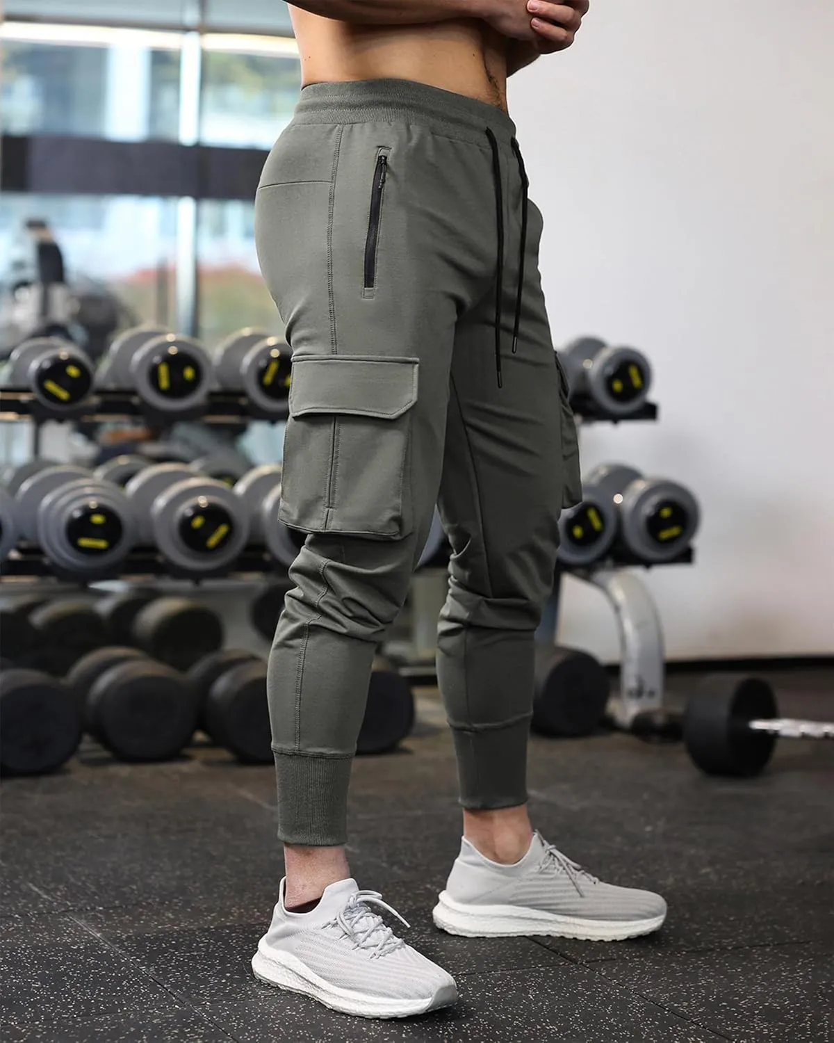 Men's Sweatpants All Condition Cargo Jogger Quick Dry Breathable Stretchy Waterproof Running Workout