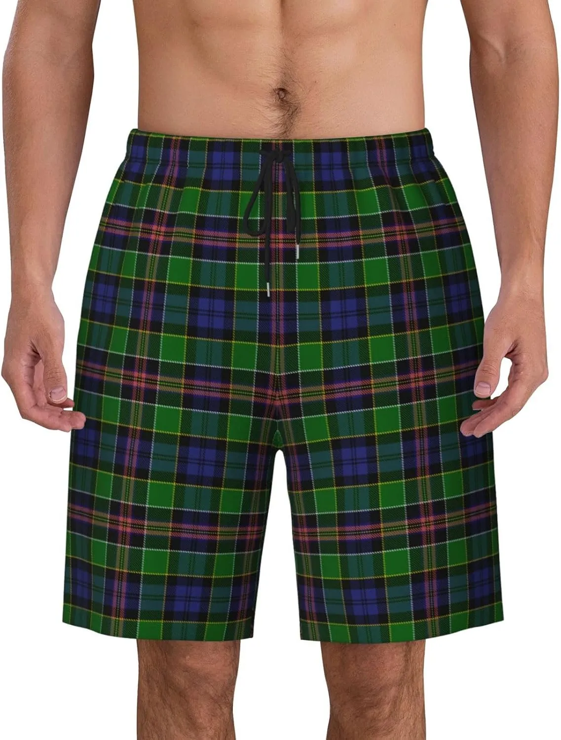 Men's Swim Trunks, Quick Dry Beach Shorts Summer Cool Beach Shorts with Mesh Lining