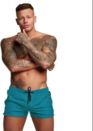 Mens Swim Trunks Quick Dry Swimwear Zipper Pockets, Swim Shorts with Mesh Lining