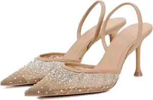 Mesh Slingback Pumps Shoes for Women