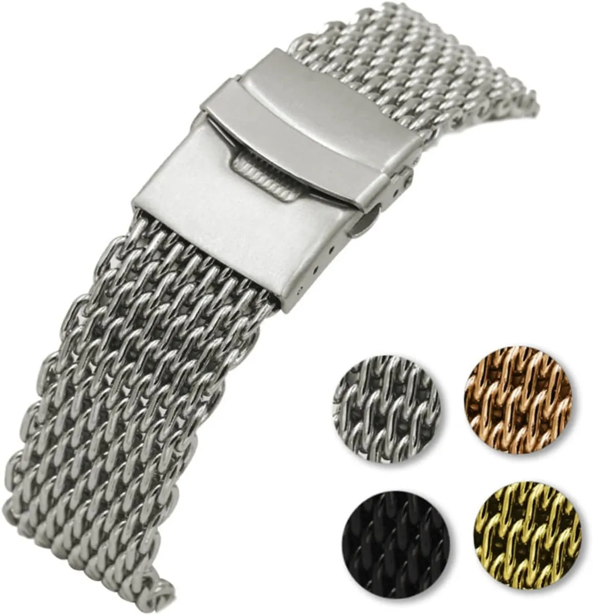 Mesh Watch Band Shark Mesh Watch Mesh Watchband Mens Scrub Cap Women Stainless Steel Watch Band Watch