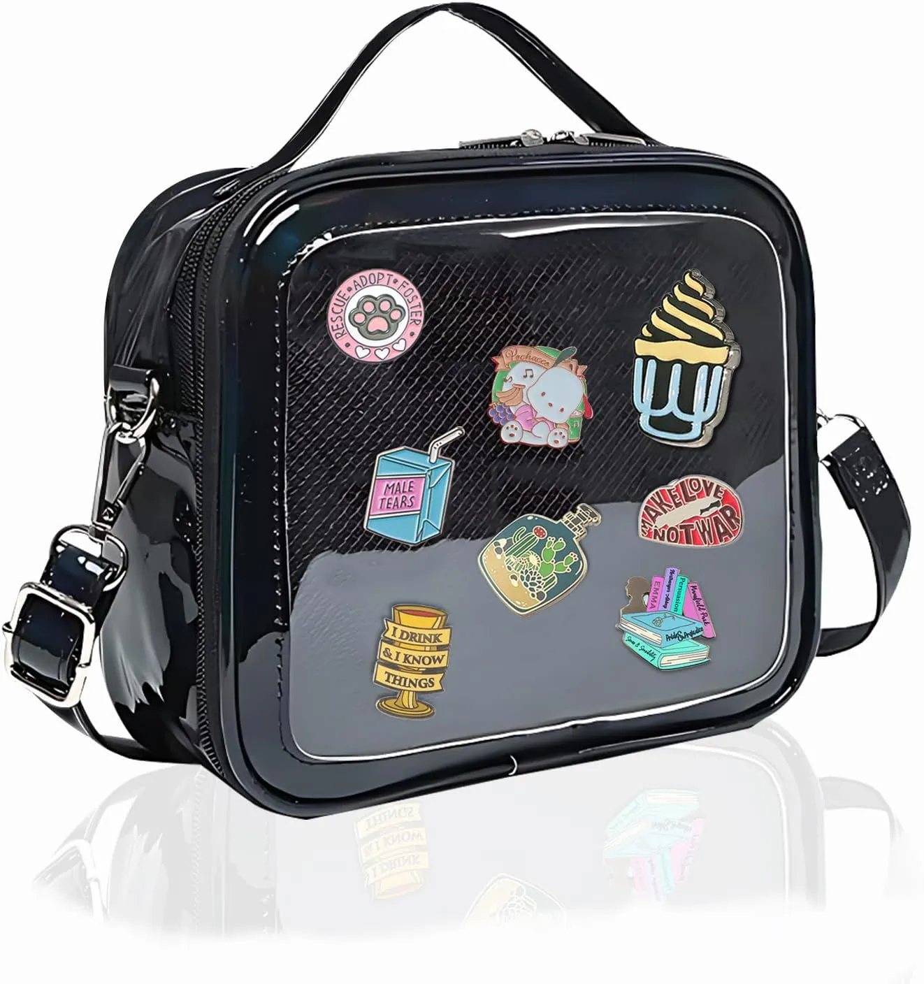 Messenger Bag for Teen Women Girls Kids Casual Travel Clear Crossbody Bag Men Small Ita Bag Trendy Handbags