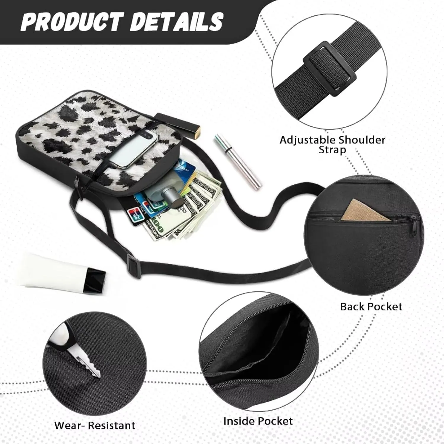 Messenger Bag for Women, Waterproof Crossbody Shoulder Bag for Men, Lightweight Sling Chest Bag