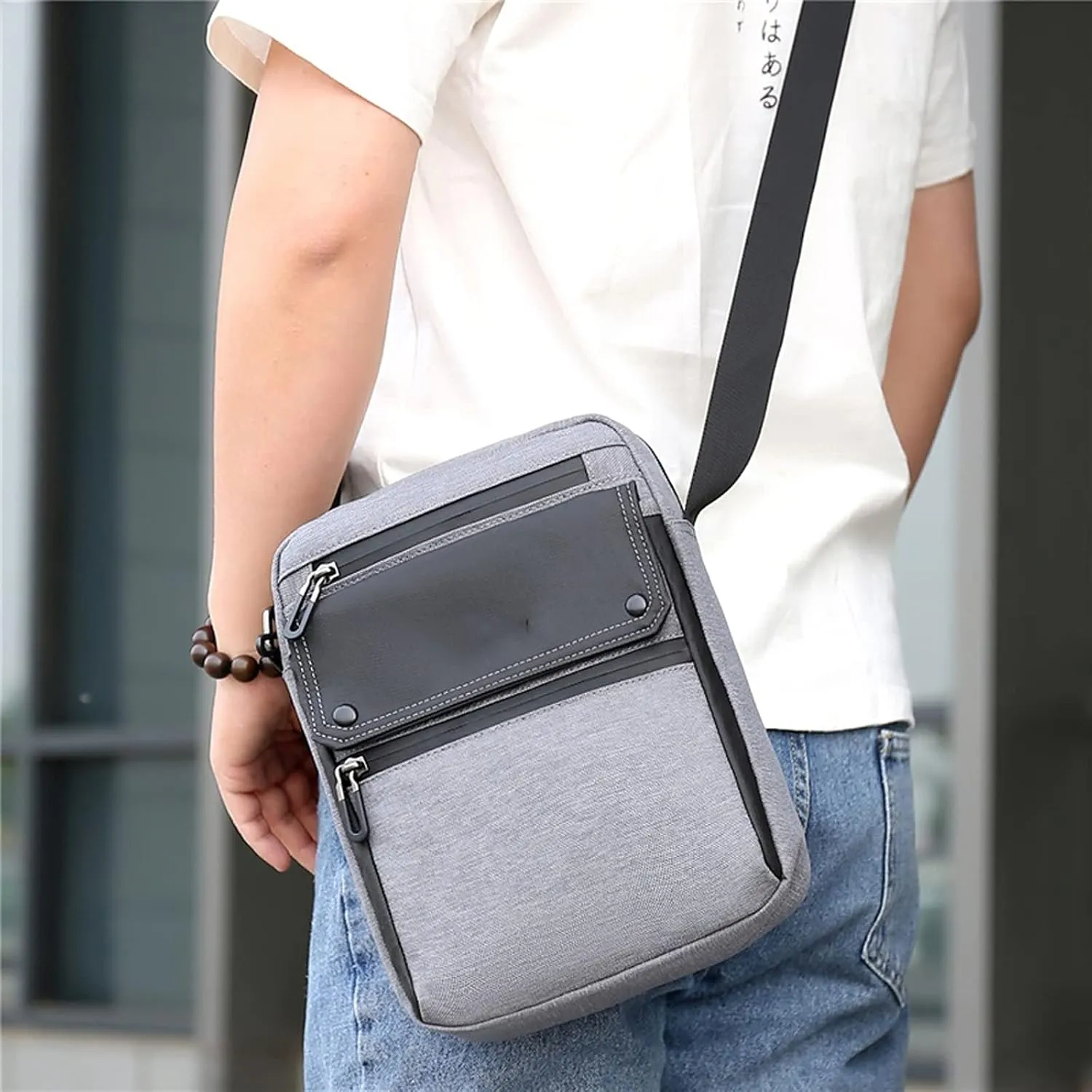 Messenger Bags Leisure and Fashion Travel Men's Bag Shoulder Bags for Men Solid Color Concise Large Capacity(Blue)