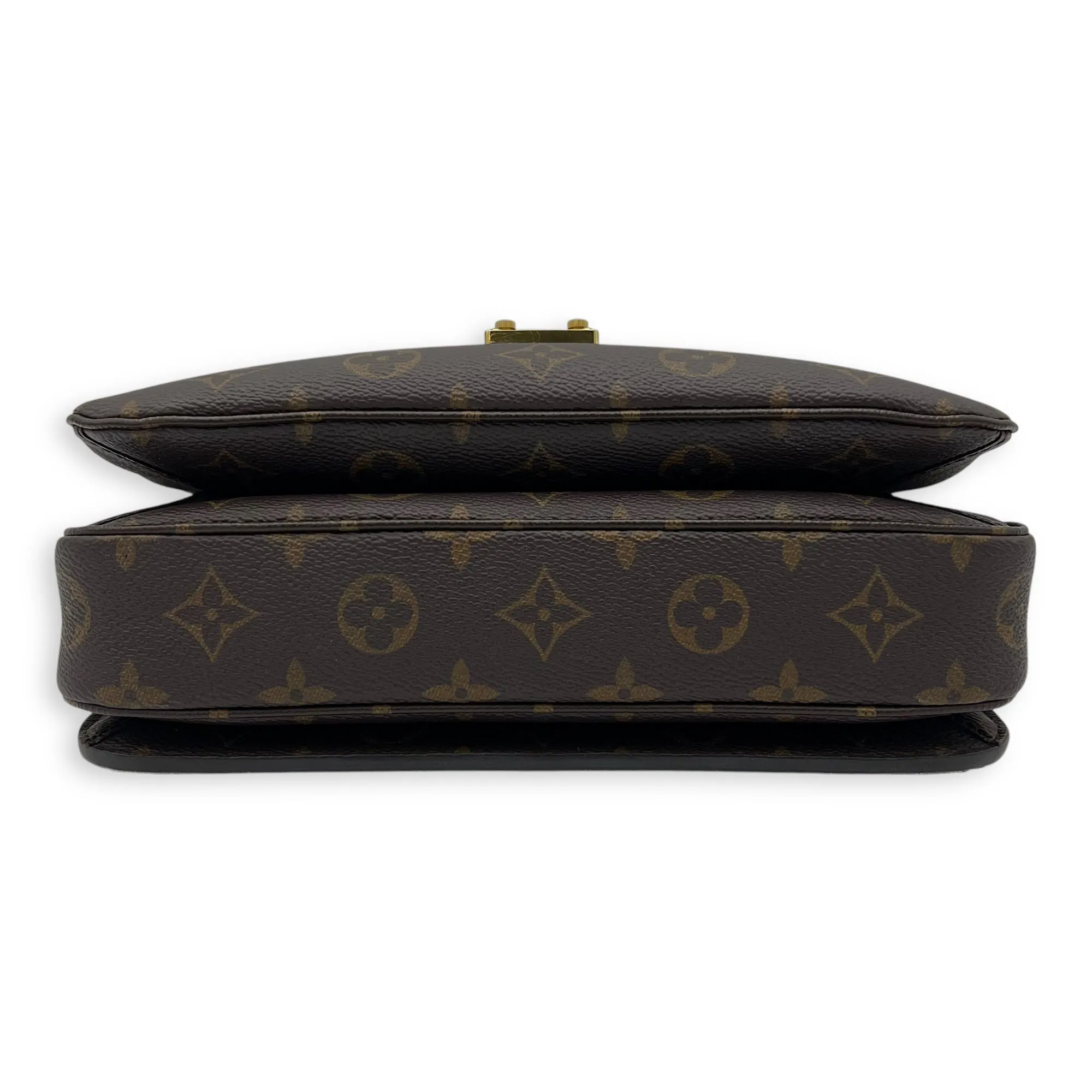 Metis Brown Crossbody Bag in Monogram Coated Canvas, Gold hardware