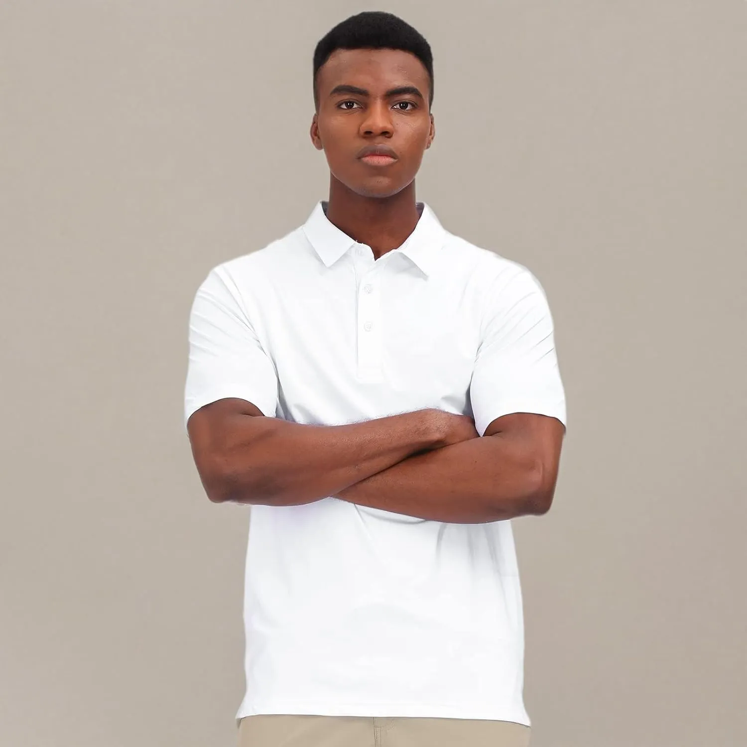 MIER Men's Golf Polo Shirt Short Sleeve Sun Protection Outdoor Sport Shirts Quick Dry
