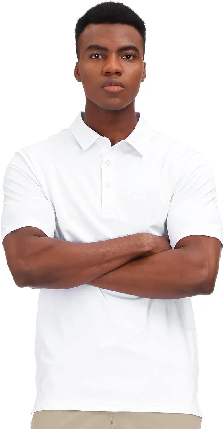 MIER Men's Golf Polo Shirt Short Sleeve Sun Protection Outdoor Sport Shirts Quick Dry