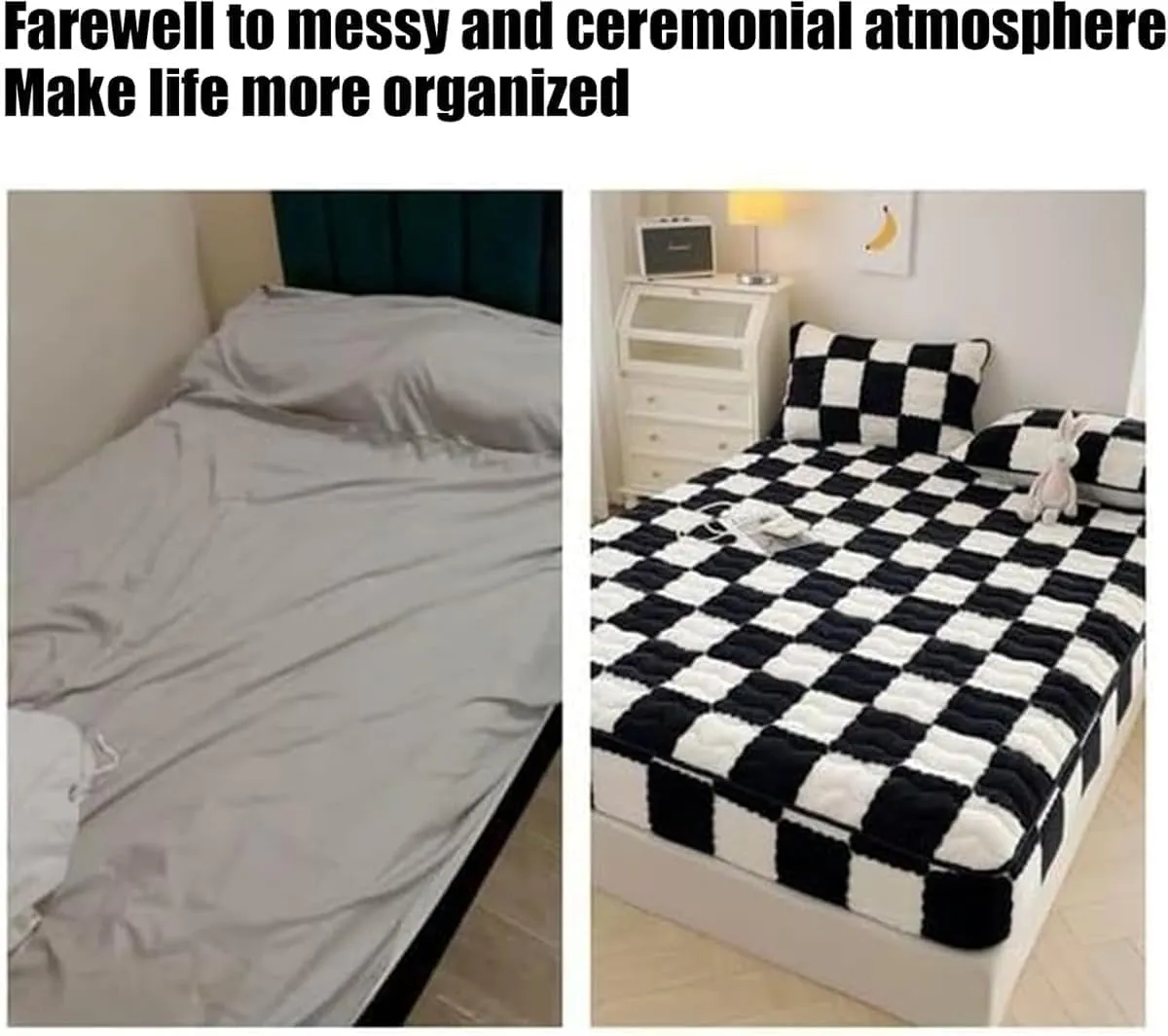 Milk Velvet Sheets,Milk Velvet Checkered Bedding Fitted Sheet Mattress Cover,Lyvara Luxury Mattress Covers,Waterproof Soft Jacquard Fabric Breathable Noiseless (B,Twin)