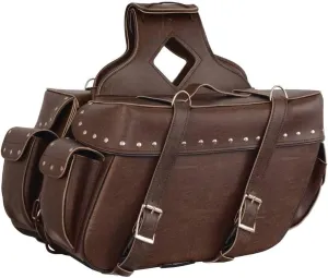 Milwaukee Leather MP8335RT Large Retro Brown PVC Zip-Off Throw Over Saddlebags - One Size